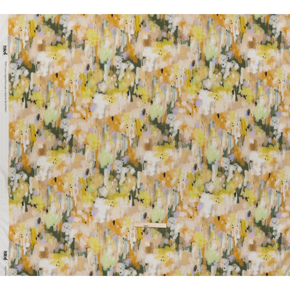 Cotton Crepe - Green, Orange and Beige Abstract Streaks and Spots - Mood Exclusive Scatterstroke Print