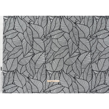 Cotton Crepe - Black and White Embroidered Net Leaves - Mood Exclusive Terrestrial Tesserae Print