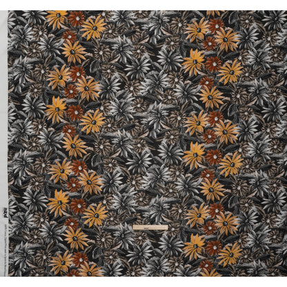 Cotton Crepe - Gray, Yellow and Red Florals - Mood Exclusive Fated Florals Print