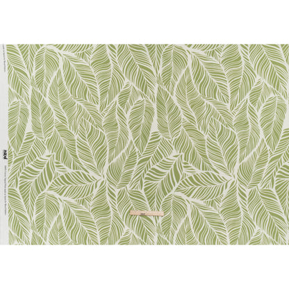 Slubbed Gauzy Cotton Woven - Green and White Leaves - Mood Exclusive Spring Sonnet Print