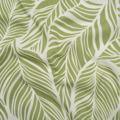 Slubbed Gauzy Cotton Woven - Green and White Leaves - Mood Exclusive Spring Sonnet Print