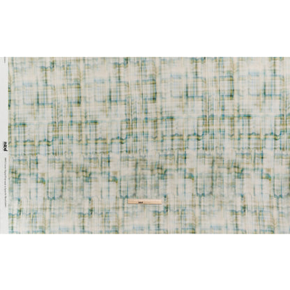 Slubbed Gauzy Cotton Woven - Cream, Turquoise and Olive Green Tie Dye - Mood Exclusive Sunlit Swale Print