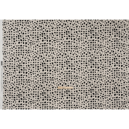 Crinkled Cotton Gauzy Woven - Black and White Painted Circles - Mood Exclusive The Space Between Print