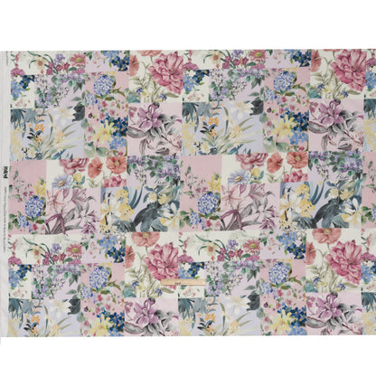 Crinkled Cotton Gauzy Woven - Mauve, Lilac and Muted Green Floral Patchwork - Mood Exclusive Whispering Wind Print