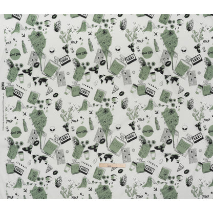 Crinkled Cotton Gauzy Woven - Sage Green, Black and White Miscellaneous Objects - Mood Exclusive Curated Curiosities Print