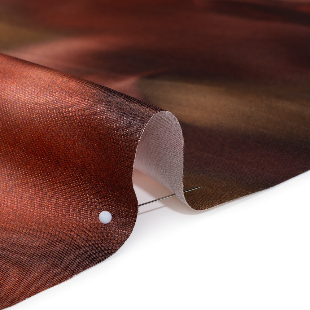 Polyester Mikado - Red and Light Brown Large Hazy Tulips - Mood Exclusive Tulip Transformation Print - Full