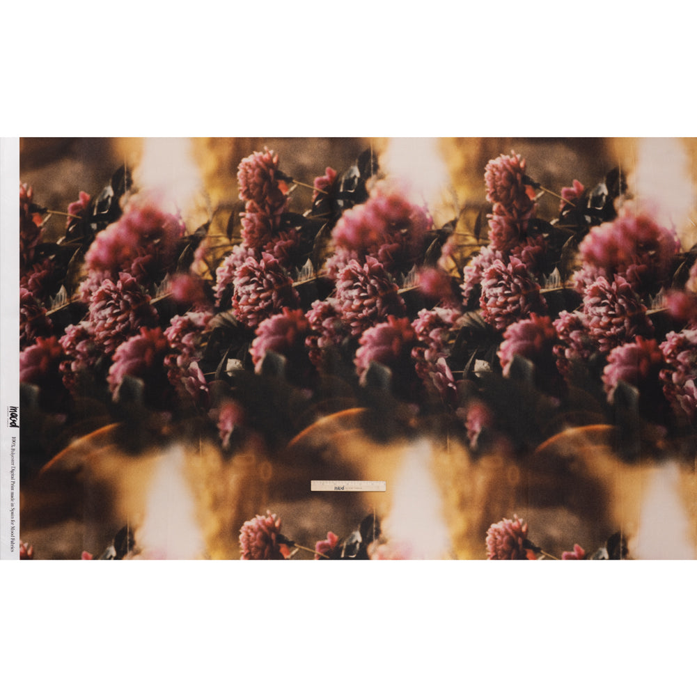 Polyester Mikado - Pink, Black and Golden Brown Hazy Carnations - Mood Exclusive Carnation Close-Up Print - Full - Image 5 of 6