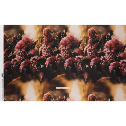 Polyester Mikado - Pink, Black and Golden Brown Hazy Carnations - Mood Exclusive Carnation Close-Up Print