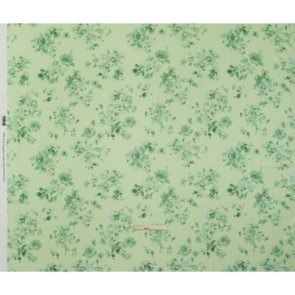 Cotton Voile - Mint and Green Floral- Mood Exclusive Watercolor Wilds Print