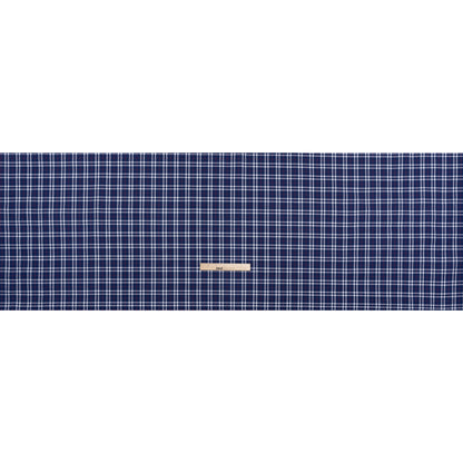 Cotton Shirting - Blue, White and Red Plaid - Deadstock