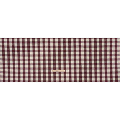Cotton Shirting - Burgundy and Cream Buffalo Check - Deadstock