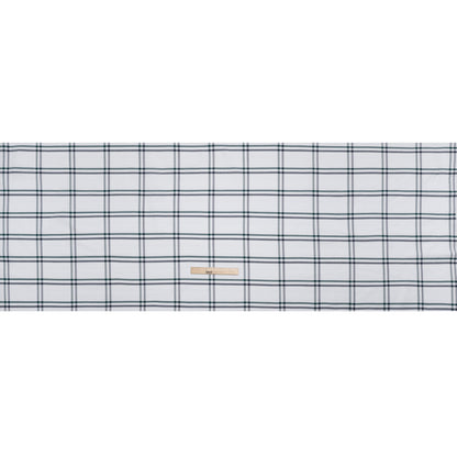 Cotton Oxford Shirting - Dark Green, Navy and White Plaid - Deadstock