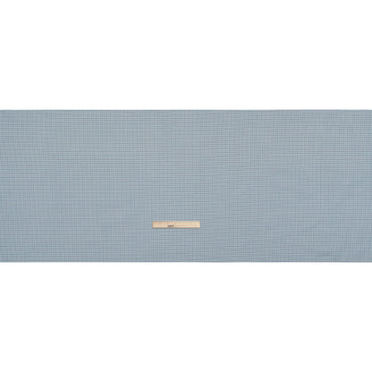 Cotton Oxford Shirting - Navy Blue, Sea Green and White Tattersall Check - Deadstock