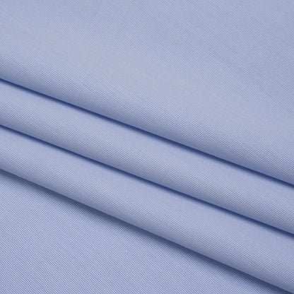 Cotton Shirting - Country Blue and White Super Fine Stripes - Deadstock