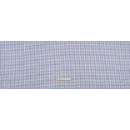 Cotton Oxford Shirting - Bright Blue and White Checks - Deadstock