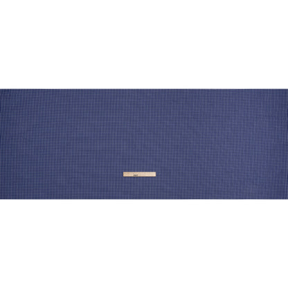 Cotton Shirting - Cobalt Blue and White Little Windowpane Checks - Deadstock