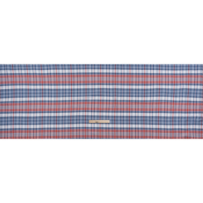 Cotton Oxford Shirting - Red, Blue and White Plaid - Deadstock