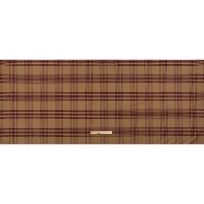 Cotton Oxford Shirting - Tan and Burgundy Plaid - Deadstock