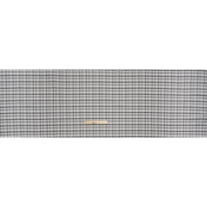 Cotton Oxford Shirting - Charcoal, Gray and White Plaid - Deadstock