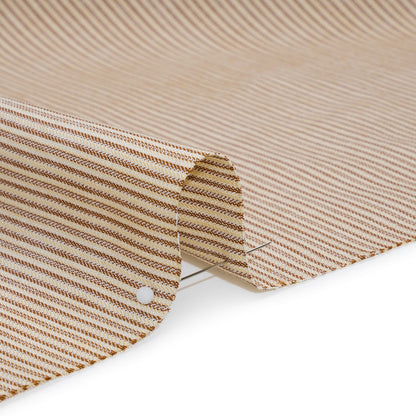 Cotton Top-Weight Woven - Cream and Tan Candy Stripes - Deadstock