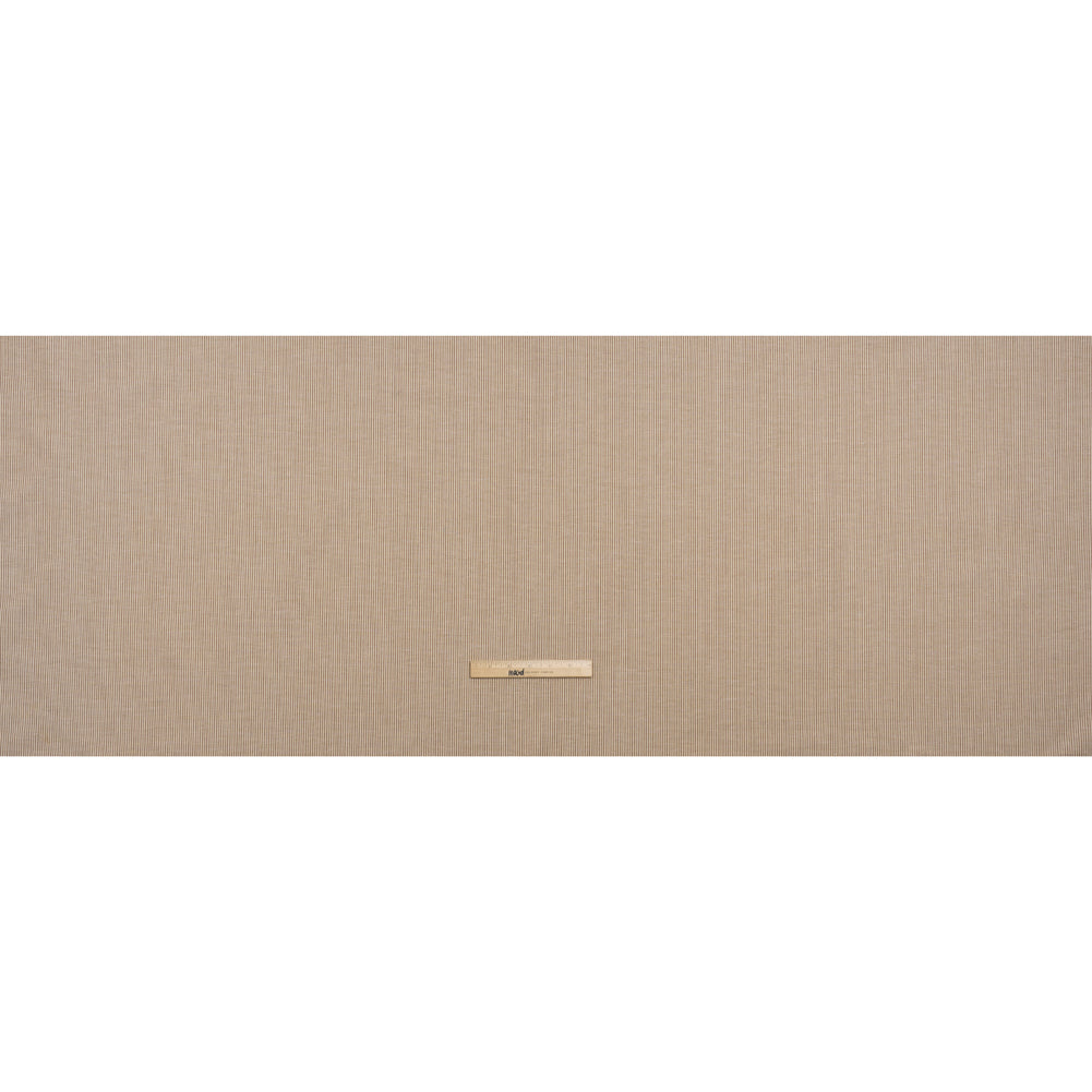 Cotton Top-Weight Woven - Cream and Tan Candy Stripes - Deadstock