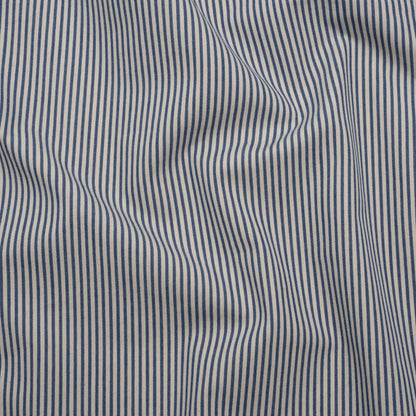 Cotton Woven - Off White and Blue Candy Stripes - Deadstock