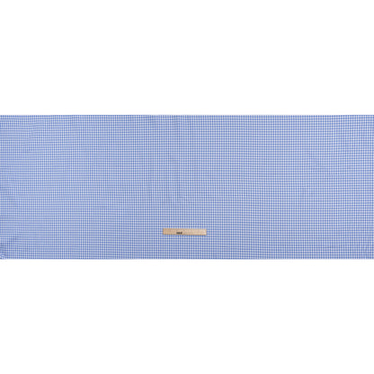 Cotton Twill Shirting - Country Blue and White Gingham Check - Deadstock