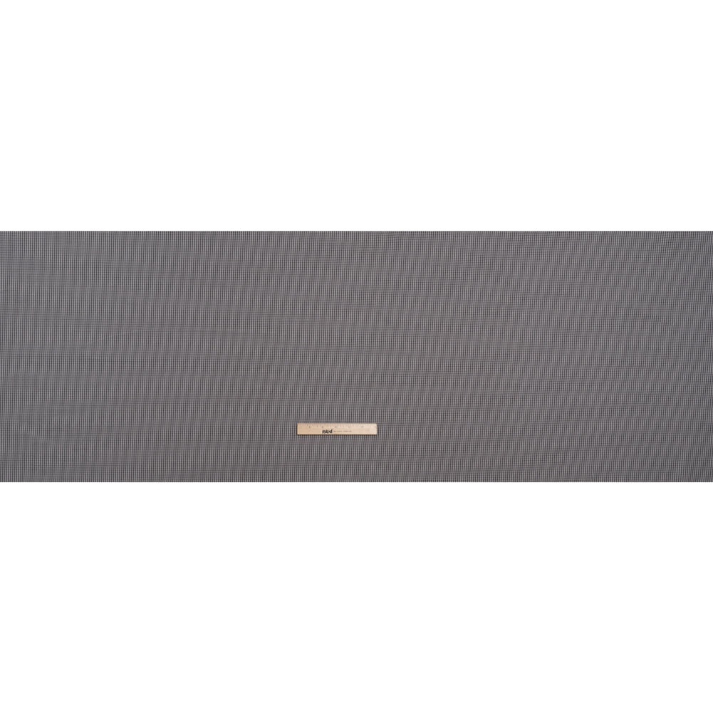 Cotton Twill - Gray, Black and White Striped Checks - Deadstock - Full