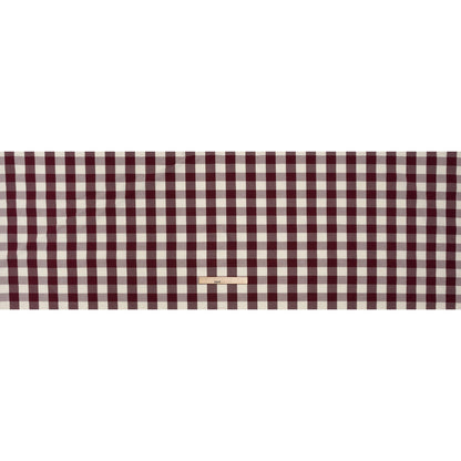 Cotton Shirting - Burgundy and Cream Buffalo Check - Deadstock