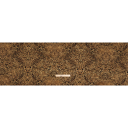 Metallic Polyester and Viscose Brocade - Brown, Black and Gold Animal Spots - Deadstock