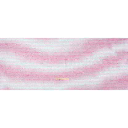 Cotton and Linen Woven - Pink and White Railroaded Stripes - Deadstock
