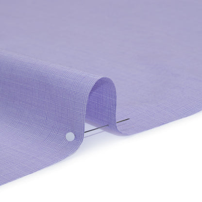 Cotton Shirting - Lilac and White Mini Glen Plaid Check - Deadstock