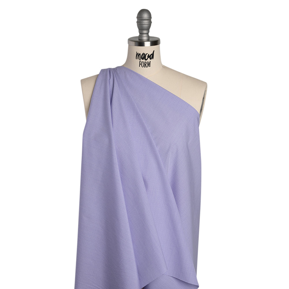 Cotton Shirting - Lilac and White Mini Glen Plaid Check - Deadstock - Drape