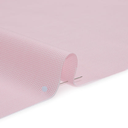 Cotton Oxford Shirting - Baby Pink and White Micro Checks - Deadstock