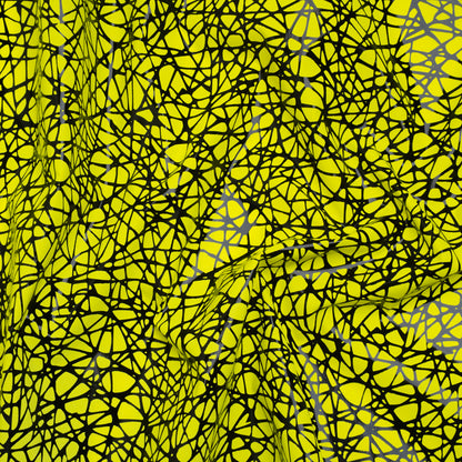 Printed Reflective Fabric - Fluorescent Yellow with Black Web
