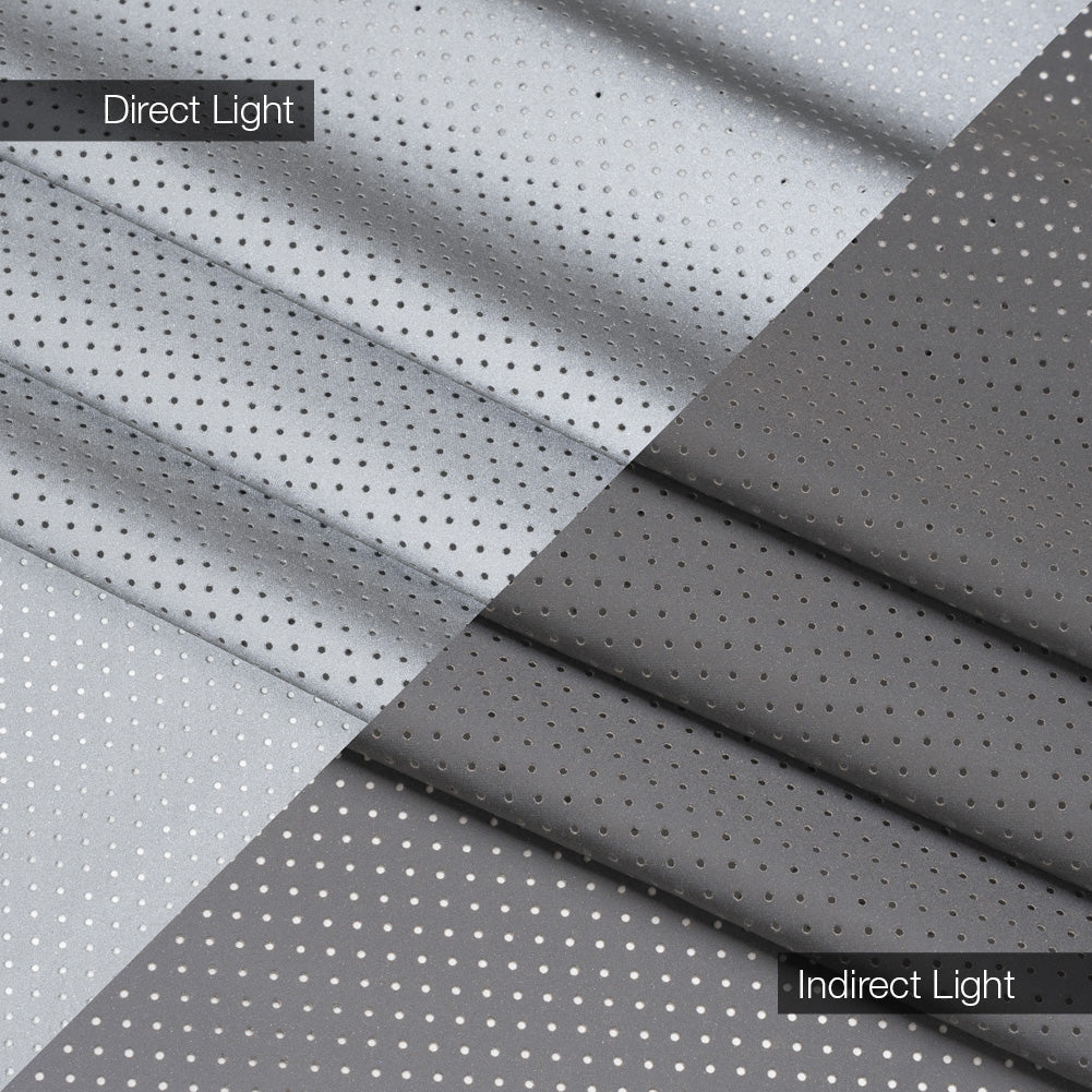Perforated Reflective Fabric - Silver Gray - Folded