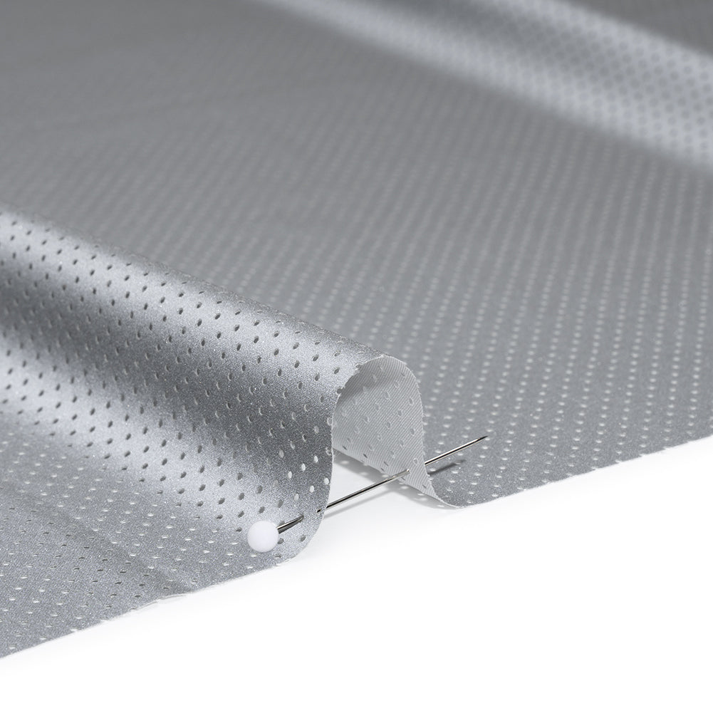 Perforated Reflective Fabric - Silver Gray - Detail