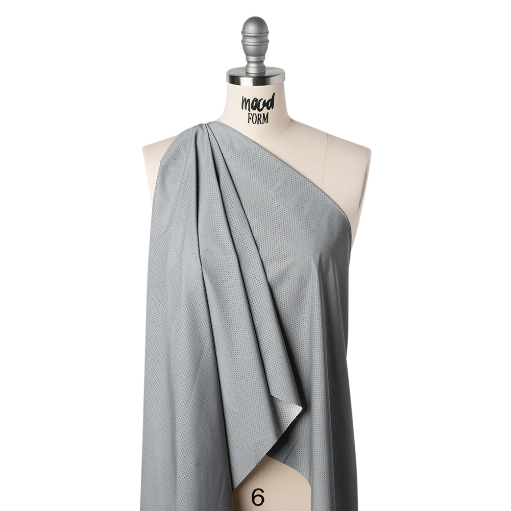 Perforated Reflective Fabric - Silver Gray - Drape