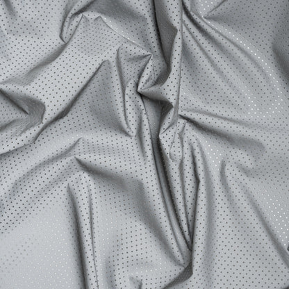 Perforated Reflective Fabric - Silver Gray