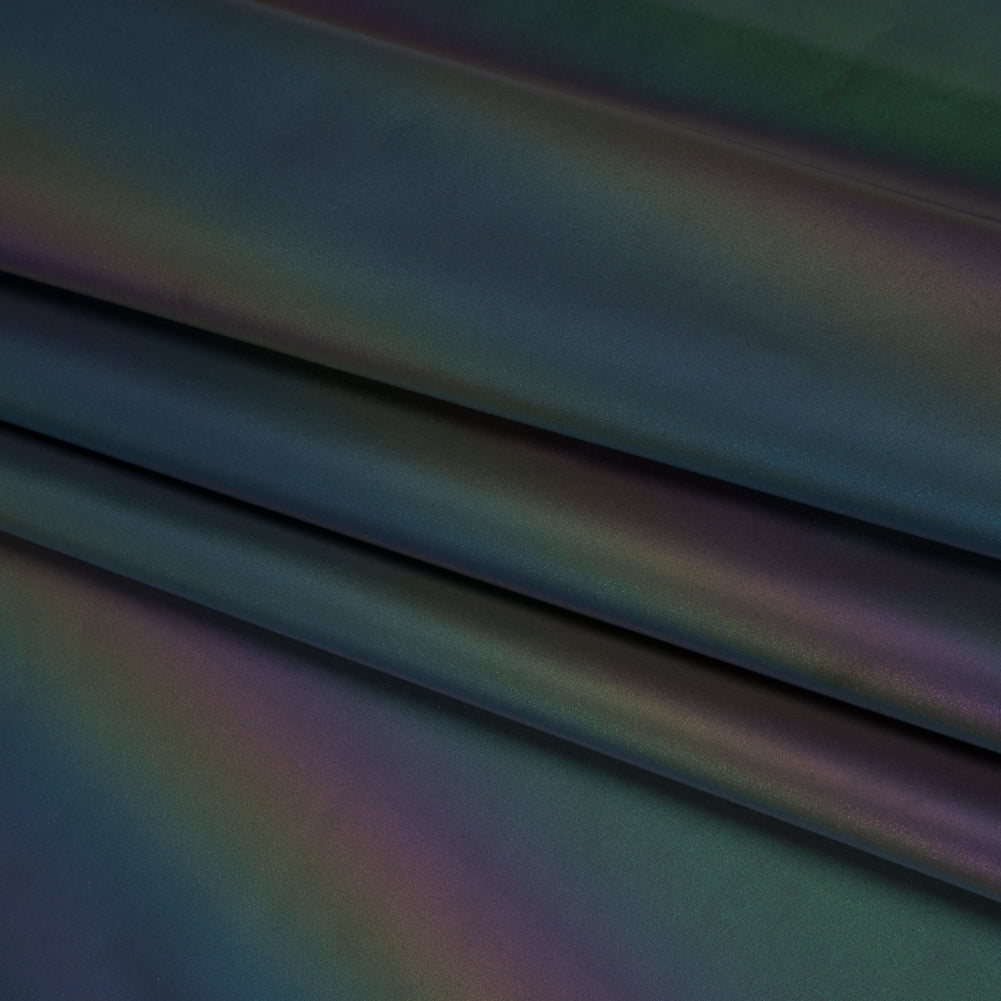 Reflective Spandex Knit with 4-Way Stretch - Rainbow Folded