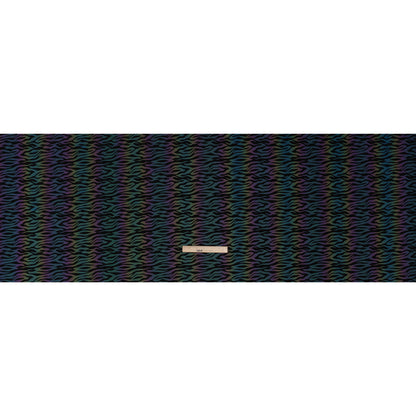 Reflective Print Spandex Knit with 4-Way Stretch - Rainbow and Black Zebra Stripe