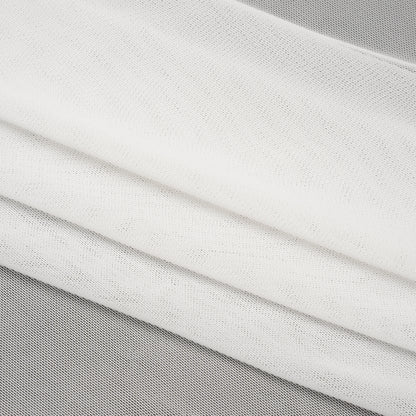 Polyester Stretch Mesh - Ecru - Designer Deadstock Folded