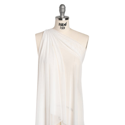 Polyester Stretch Mesh - Ecru - Designer Deadstock Drape