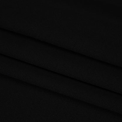 Stretch Polyester Crepe Scuba Knit - Black - Designer Deadstock