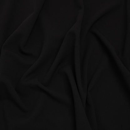 Stretch Polyester Crepe Scuba Knit - Black - Designer Deadstock