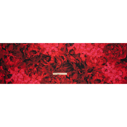 Polyester Mikado Print - Red and Black Roses - Designer Deadstock Full