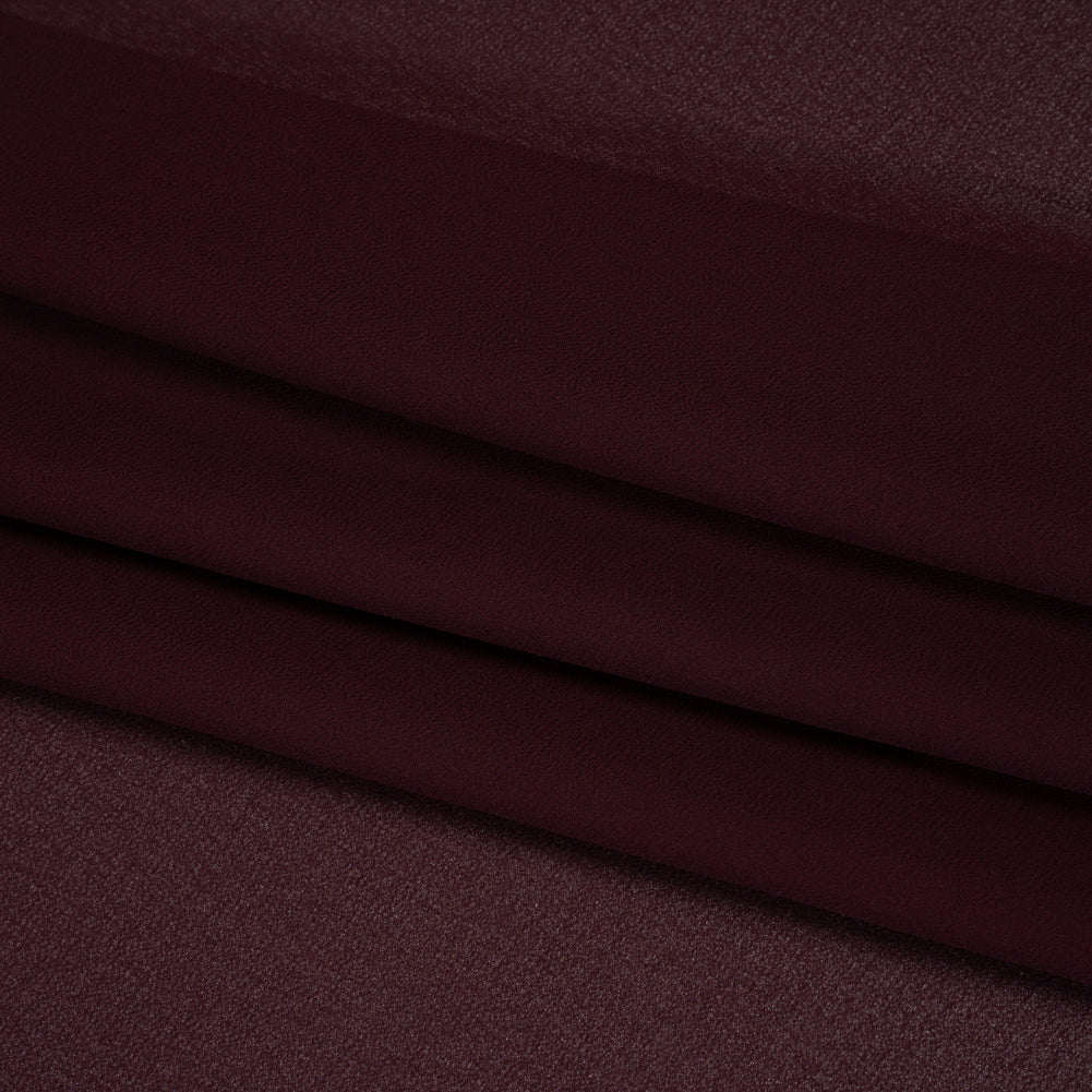 Polyester Chiffon - Burgundy - Designer Deadstock Folded