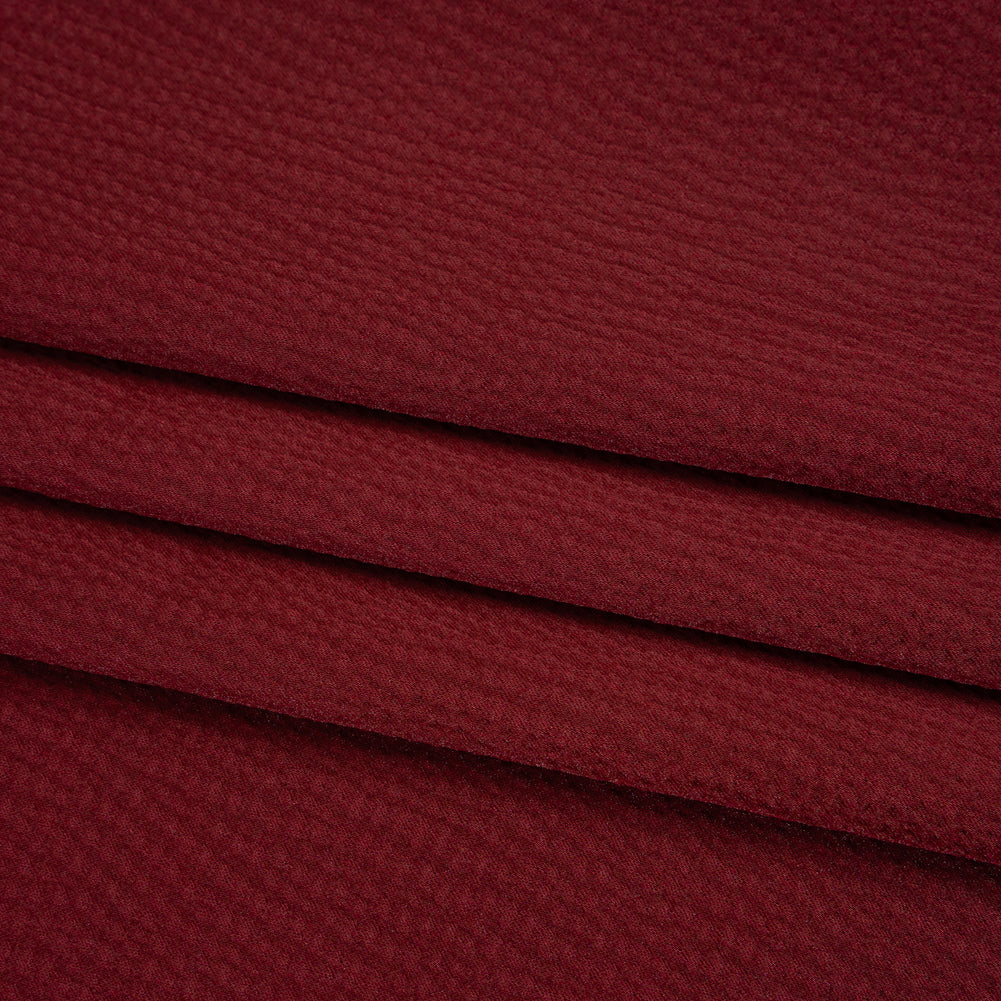 Hammered Polyester Satin - Wine Red - Designer Deadstock