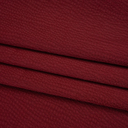 Hammered Polyester Satin - Wine Red - Designer Deadstock