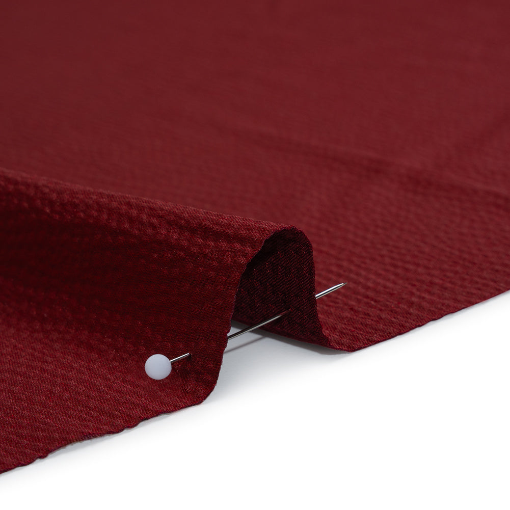 Hammered Polyester Satin - Wine Red - Designer Deadstock